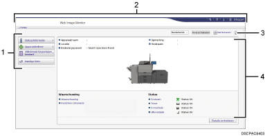 Schermafbeelding van internetbrowser (afbeelding met genummerde items)