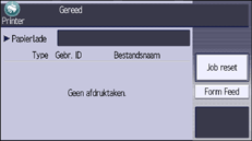 Genummerde afbeelding van het scherm van het bedieningspaneel