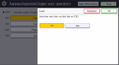 Afbeelding van bedieningspaneel