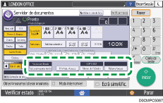 Ilustração do ecrã do painel de operação