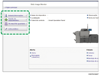 Ilustração do ecrã do web browser