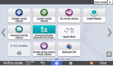 Ilustração do ecrã do painel de operação