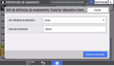 Ilustração do ecrã do painel de operação
