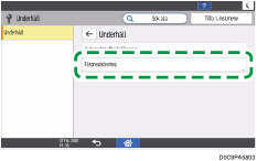 Bild på användarpanelens skärm