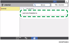 Bild på användarpanelens skärm