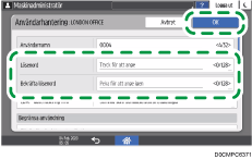 Bild på användarpanelens skärm