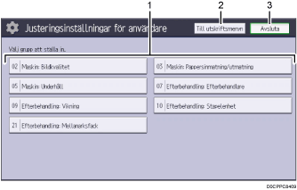 Bild på användarpanelen (numrerade detaljer)