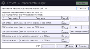 Bild på användarpanelens skärm