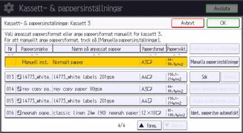 Bild på användarpanelens skärm