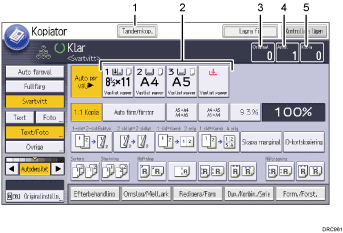 Bild på användarpanelen (numrerade detaljer)