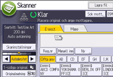 Bild på användarpanelens skärm