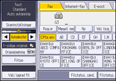 Bild på användarpanelens skärm