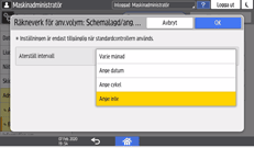 Bild på användarpanelens skärm