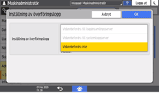 Bild på användarpanelens skärm