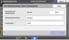 Bild på användarpanelens skärm