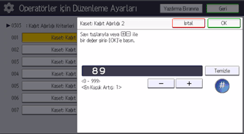 İşletim paneli ekran görseli