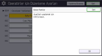 İşletim paneli ekran görseli
