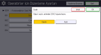 İşletim paneli ekran görseli