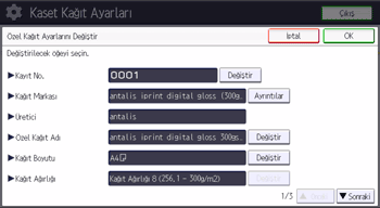 İşletim paneli ekran görseli