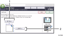 İşletim paneli ekran gösterimi numaralandırılmış açıklamalı görsel