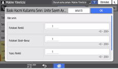 İşletim paneli ekran görseli