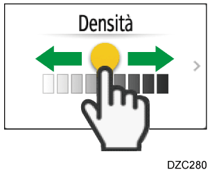 Illustrazione della schermata sul pannello operativo
