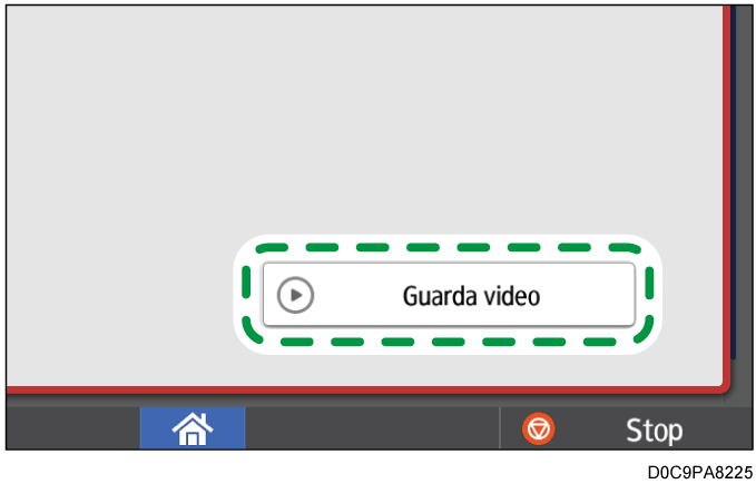 Illustrazione della schermata sul pannello operativo