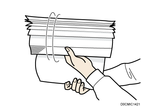 Illustrazione di come smazzare i fogli di carta