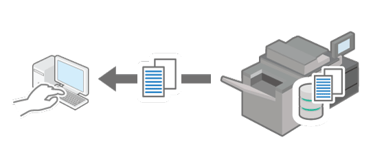 Illustrazione dell'utilizzo o configurazione della macchina da un computer