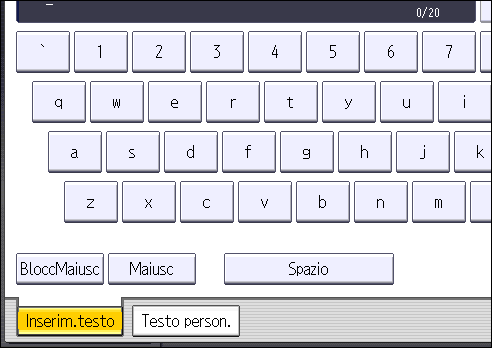 Illustrazione della schermata sul pannello operativo