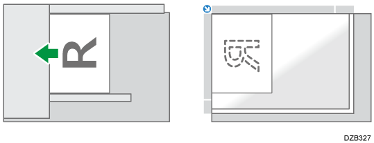 Illustrazione dell'orientamento con cui posizionare originale