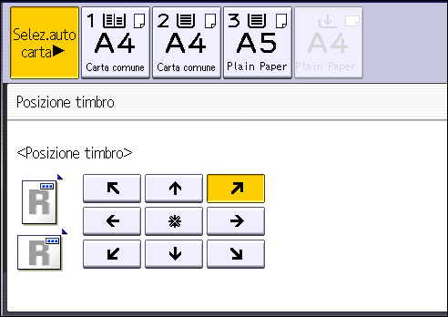 Illustrazione della schermata sul pannello operativo