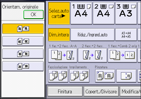 Illustrazione della schermata sul pannello operativo