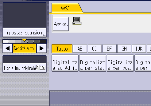Illustrazione della schermata sul pannello operativo