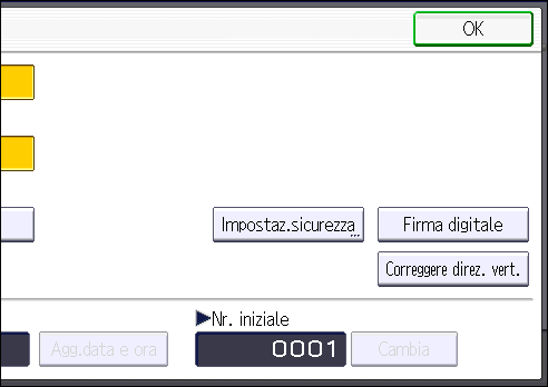 Illustrazione della schermata sul pannello operativo
