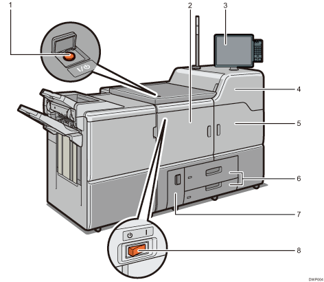 Main unit illustration numbered callout illustration