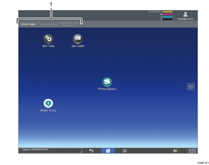 Operation panel screen illustration numbered callout illustration