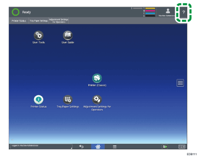 Operation panel screen illustration