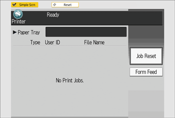 Operation panel screen illustration