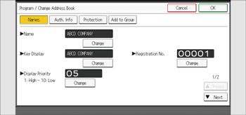 Operation panel screen illustration