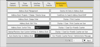 Operation panel screen illustration
