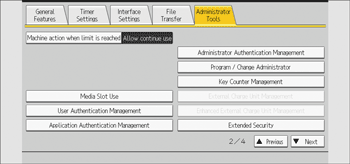 Operation panel screen illustration