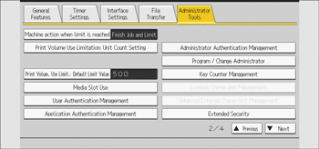 Operation panel screen illustration