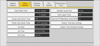 Operation panel screen illustration