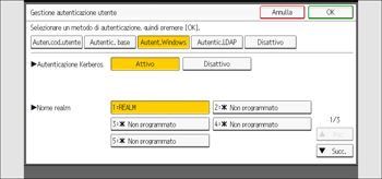 Illustrazione della schermata sul pannello di controllo