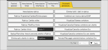 Illustrazione della schermata sul pannello di controllo