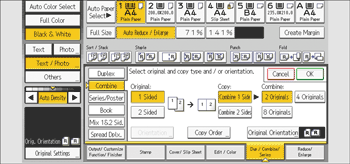 Operation panel screen illustration