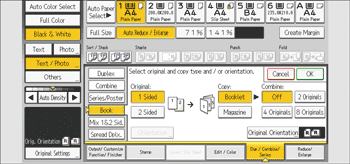 Operation panel screen illustration