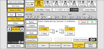 Operation panel screen illustration