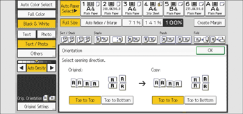 Operation panel screen illustration